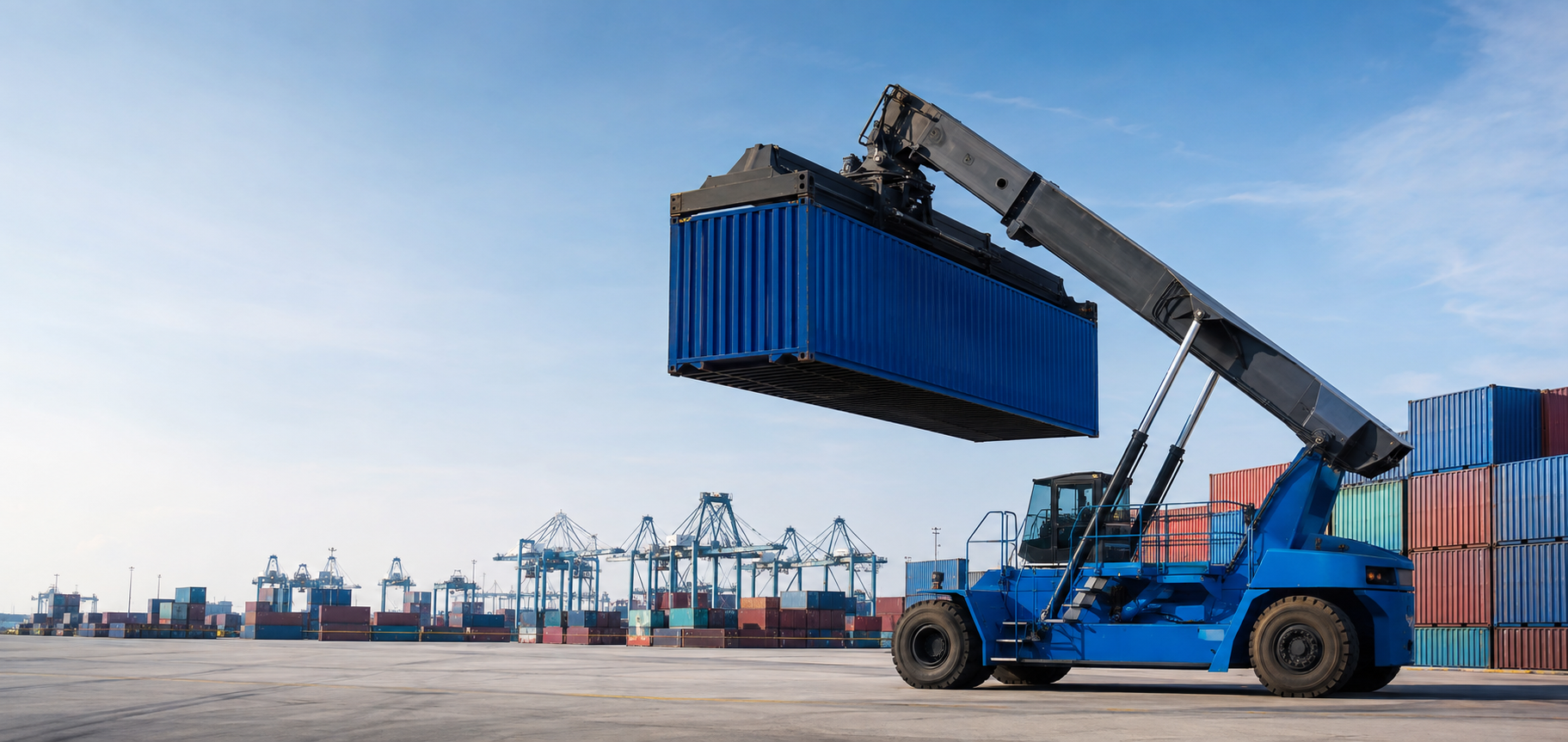 Container handling operation at a modern port